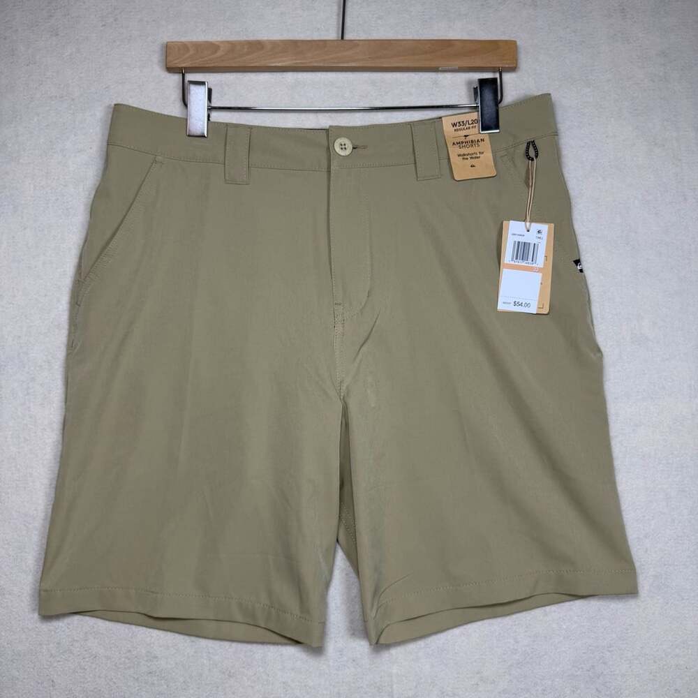 Quiksilver Amphibian Shorts Mens Size 33x20 Regular Fit Walkshorts Twill Khaki